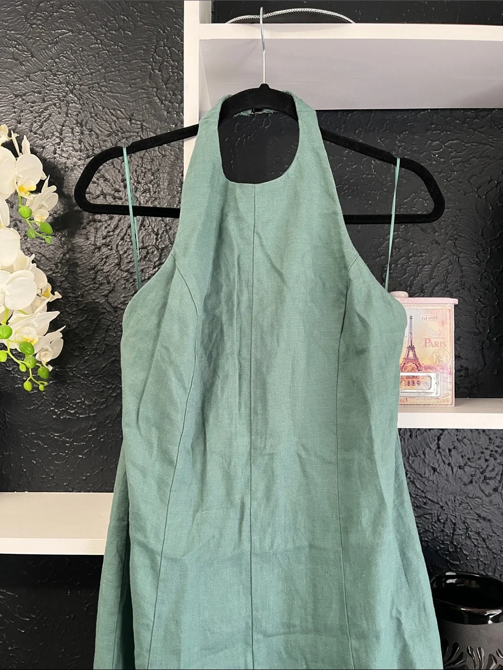 Abercrombie & Fitch Sage Green Maxi Halter Dress